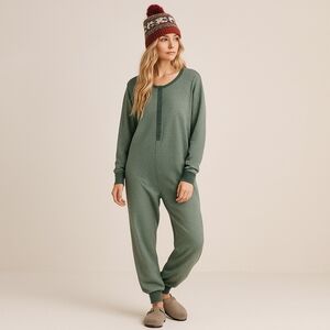 Hearth‎ & Hand Magnolia Hygge Christmas One-Piece Long John Pajamas XL NWT